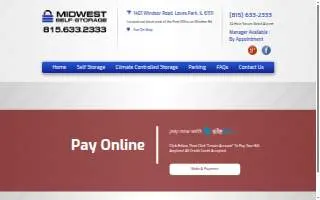 Midwest Self Storage website