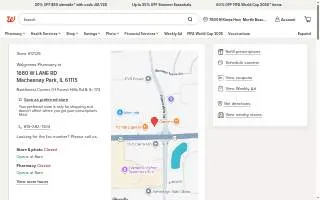 Walgreens Pharmacy of Machesney Park website