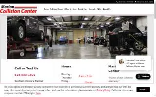 Marion Collision Center website
