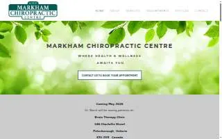 Markham Chiropractic Centre website