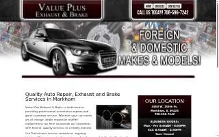 Value Plus Exhaust & Brake website