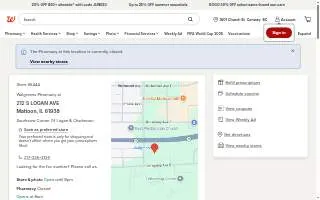 Walgreens Pharmacy of Mattoon website