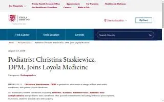 Christina Staskiewicz, DPM website
