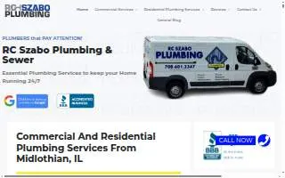 RC Szabo Plumbing & Sewer of Midlothian website
