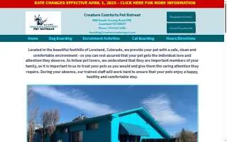 Creature Comforts Pet Sitting & Services of Moline website