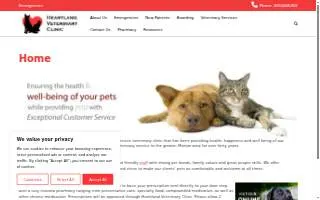 Heartland Veterinary Clinic website