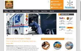 Pumpkin Postal Packaging website