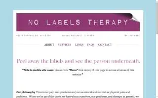 No Labels Therapy of Mount Prospect website