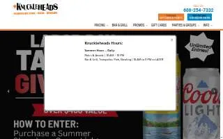 Knuckleheads Bar & Grill website