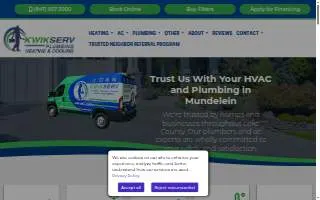Kwik Serv Plumbing, Heating & Cooling website
