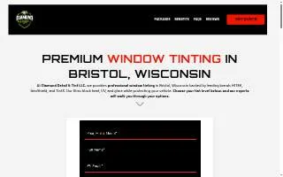 Diamond Detail & Tint website