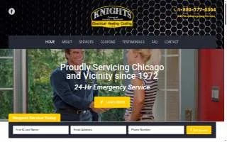 Knights Electrical Heating & Cooling website