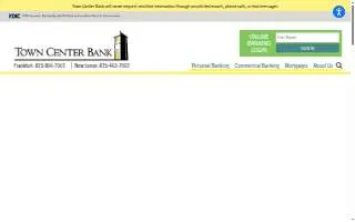 Town Center Bank website