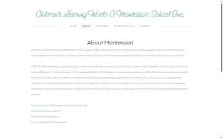 Children's Learning World - Montessori School website