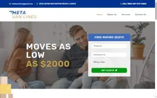 Meta Van Lines website