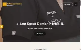 Smiles Of Niles - Family and Implant Dental website