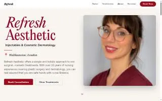 Refresh Aesthetics and Wellness of Normal website