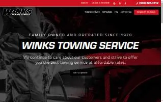 Winks Towing of Normal website