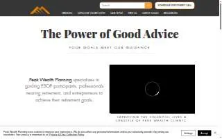 Peak Wealth Planning of North Chicago website