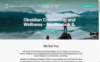Obsidian Counseling and Wellness website