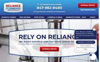 Reliance Plumbing Sewer & Drainage, Inc. of Northbrook website