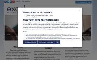 Excel Driving School Oswego website