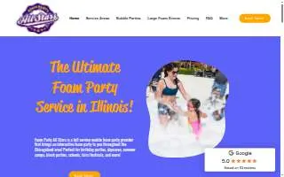 Foam Party All Stars website