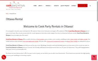Cook Party Rentals of Ottawa website