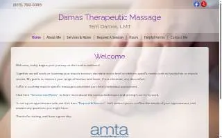 Damas Therapeutic Massage website
