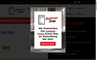 Beds in a Box Mattress Shop website