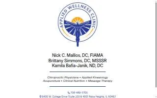 Applied Wellness Clinic, Nick C. Mallios, DC website