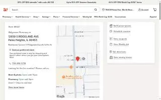 Walgreens Pharmacy of Palos Heights website