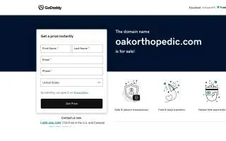 OAK Orthopedics - Tinley Park website