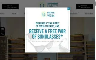 Uptown Family Vision website