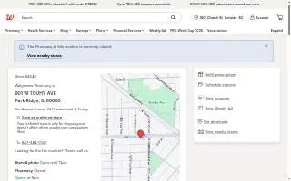 Walgreens Pharmacy of Park Ridge website