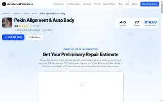 Pekin Alignment & Auto Body website