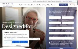 Heartis Peoria Senior Living website