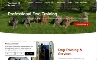 Pawsitively K9 Services of Peoria website