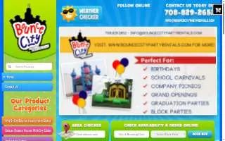 Bounce City Party Rentals website