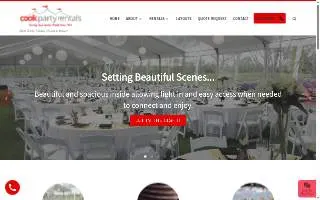 Cook Party Rentals website