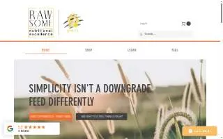 Rawsome Pets & More website