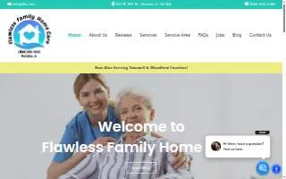 Flawless Family Home Care website