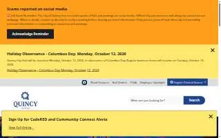 Quincy Senior & Family Resource center website