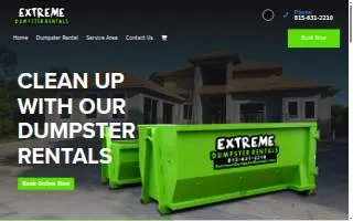 Extreme Dumpster Rentals website