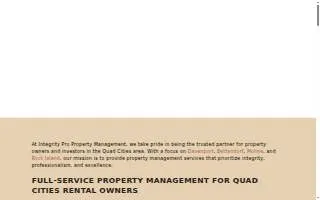 Integrity Pro Property Management website