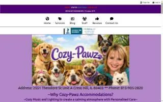 Cozy-Pawz Accommodations, LLC of Romeoville website