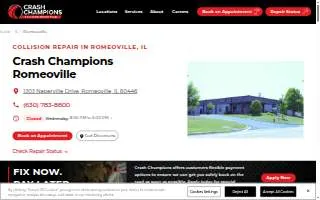 Crash Champions Collision Repair Romeoville website