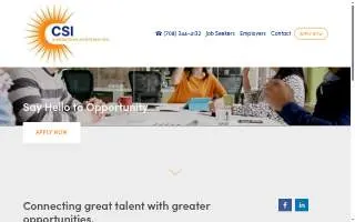 CSI Staffing website