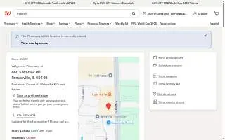 Walgreens Pharmacy of Romeoville website