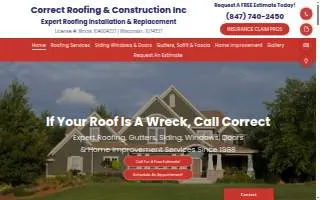 Correct Roofing & Construction Inc website